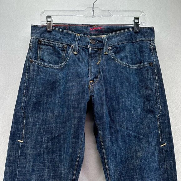 LEVI'S Red Collection Jeans Mens 31 x 30 Skinny Dark Washed Denim Cotton Blue - Picture 3 of 12